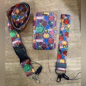 Marvel Multicolor Superhero Lanyard, keychain and ID holder. 3 Piece set
